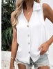 Women's Solid-Color Sleeveless Loose Vest Top – Button Detail by FitiqueFit