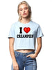 I Love Creampies I Heart Sexy Funny Sexy Adult Humor Graphic Ladies Crop Top by MyWackyTees