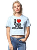 I Love Upside Down Pineapples I Heart Swingers Adult Humor Graphic Ladies Crop Top by MyWackyTees