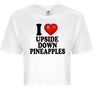 I Love Upside Down Pineapples I Heart Swingers Adult Humor Graphic Ladies Crop Top by MyWackyTees