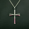 Pink Softball Bat Cross Necklace | Gold | Ready To Ship