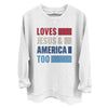 Loves Jesus & America Too Bold (Front) by Shield Republic