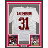 Framed Autographed/Signed Will Anderson "Terminator" 35x39 Alabama White College Football Jersey Beckett BAS COA by Hall of Fame Sports Memorabilia