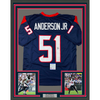 Framed Autographed/Signed Will Anderson Jr. 35x39 Houston Blue Football Jersey PSA/DNA COA
