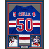 Framed Autographed/Signed Will Cuylle 35x39 New York Blue Hockey Jersey JSA COA by Hall of Fame Sports Memorabilia
