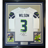 Framed Autographed/Signed Russell Wilson 35x39 Seattle Seahawks White Authentic Football Jersey Beckett BAS COA
