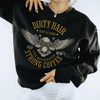 Motherhood And Strong Coffee Crewneck Sweatshirt by Hey Jude Graphic Tees