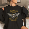 Motherhood And Strong Coffee Crewneck Sweatshirt by Hey Jude Graphic Tees