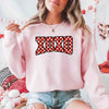 XOXO Checkered Valentine Sweatshirt – Furry Style Printed Sweater by Adorb Custom Tees