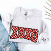 XOXO Checkered Valentine Sweatshirt – Furry Style Printed Sweater by Adorb Custom Tees