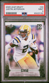 Graded 2020 Leaf Draft Justin Jefferson #40 Rookie RC Football Card PSA 9 Mint