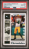 Graded 2020 Panini Chronicles Jordan Love #38 Teal Rookie RC Football Card PSA 10 Gem Mint