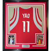 Framed Autographed/Signed Yao Ming 35x39 Houston Red Basketball Jersey Beckett BAS COA by Hall of Fame Sports Memorabilia