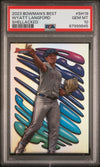 Graded 2023 Topps Bowmans Best Wyatt Langford #SH19 Shellacked Rookie RC Baseball Card PSA 10 Gem Mint