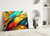 Vibrant Mosaic Leaves Glass Wall Art by Insigneart USA