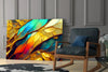 Vibrant Mosaic Leaves Glass Wall Art by Insigneart USA