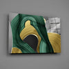 Elegant Swirls in Gold and Green Glass Wall Art by Insigneart USA