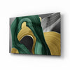 Elegant Swirls in Gold and Green Glass Wall Art by Insigneart USA