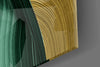 Elegant Swirls in Gold and Green Glass Wall Art by Insigneart USA