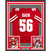 Framed Autographed/Signed Zack Baun 35x39 Wisconsin Red College Football Jersey JSA COA by Hall of Fame Sports Memorabilia