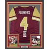 Framed Autographed/Signed Zay Flowers 35x39 Boston College Maroon Football Jersey Beckett BAS COA