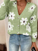 Floral Print Button-Up Knit Cardigan by Wild and Free Boutique