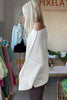 White Asymmetric Neck Drop Shoulder Baggy Slouchy Sweater by Wild and Free Boutique