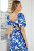 New Summer Cutout Back Floral Sweetheart Neck Puff Sleeve Dress – Unique, Romantic and Trendy Floral Dress with Puff Sleeves and Cutout Back by Stevvex