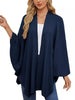 Solid Color Tie-Front Knit Cape Top by Wild and Free Boutique