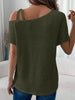 Asymmetrical Neck Short Sleeve T-Shirt by Simply Love