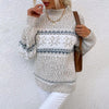 Women’s Snowflake Pullover Sweater — Cozy Winter Knit Top by FitiqueFit