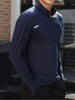 Men's Plus Size Quarter Zip Long Sleeve Active T-Shirt by Simply Love