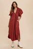 Smocked Puff Sleeve Midi Dress For Women – Feminine and Trendy Midi Dress with Smocked Detailing and Dramatic Puff Sleeves for a Sophisticated Look by Stevvex
