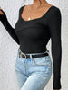 Ribbed Long Sleeve T-Shirt by Simply Love
