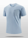 Men's Plus Size Quick-Dry T-Shirt with Zipper Pocket