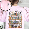 "Reading Ghost" Halloween Sweatshirt - Front & Back Teacher Boo Tee by Dog Mom Hat