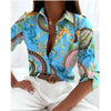 Women’s Printed Long-Sleeve Lapel Shirt | Casual Elegant Blouse by FitiqueFit