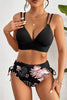 Black Ribbed Knit High Waist 2pcs Bikini Swimsuit by Wild and Free Boutique