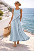 Mediterranean Contrast Color Vacation Dress – 7 Colors, S–3XL by FitiqueFit