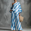 Women's Retro Striped Batwing Top & Wide-Leg Pants Set – Vintage 2-Piece by FitiqueFit