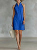 Women’s Sleeveless Button-Up Collar Shirt Dress by FitiqueFit