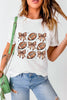 White Football Fashion Bow Print Cotton Blend T Shirt by Wild and Free Boutique