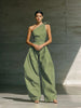 Women's Loose Sleeveless Off-Shoulder Belted Wide-Leg Jumpsuit by FitiqueFit