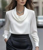 Women’s Elegant Boat Neck Long Sleeve Minimalist Top by FitiqueFit