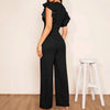Women's Elegant High-Waist Ruffle Trim Jumpsuit | 3 Colors S–XL by FitiqueFit