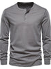 Men's Full Size Quarter Button Round Neck Long Sleeve T-Shirt Plus Size