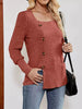 Ribbed Knit Slit Long Sleeve T-Shirt by Simply Love