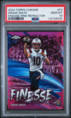 Graded 2024 Topps Chrome Drake Maye #F2 Finesse Pink Refractor Rookie RC Football Card PSA 10 Gem Mint