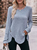 Ribbed Knit Long Sleeve T-Shirt by Simply Love