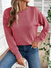 Side Slit Round Neck Sweatshirt by Wild and Free Boutique